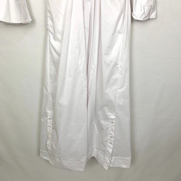 NWT Jonathan Simkhai Alex Pleated Cut Out Maxi Midi Dress White Medium - Picture 6 of 13